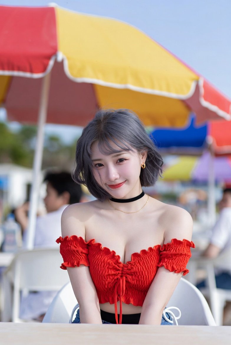 Summer Beach Cafe Portrait