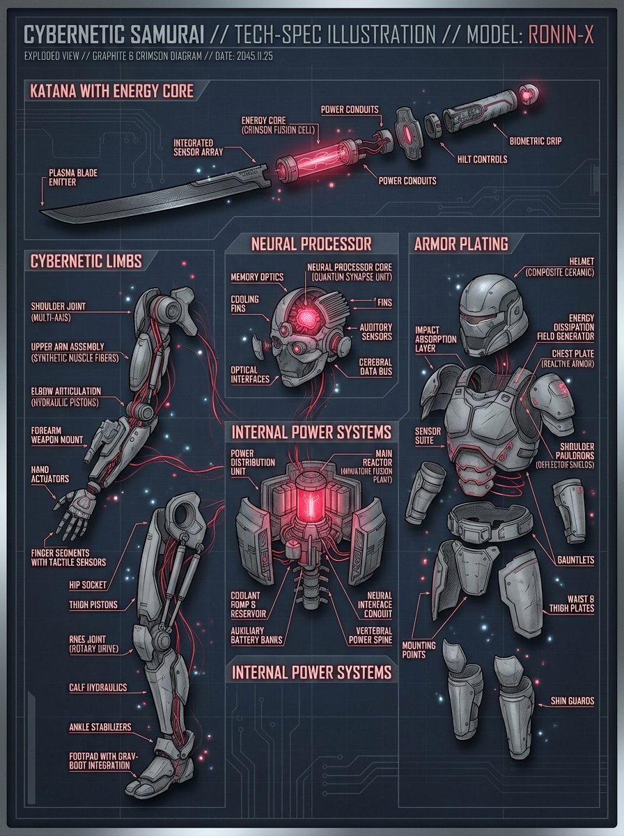 Cyber Samurai Technical Schematic