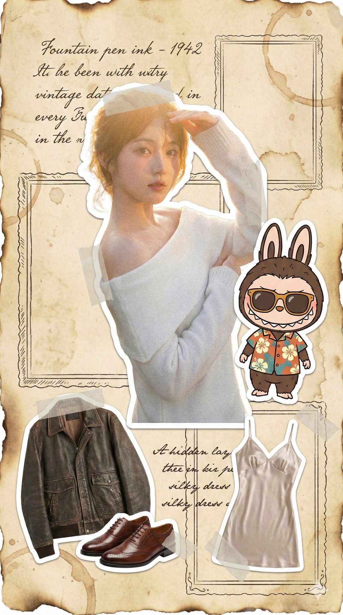 Yellowed Newspaper Scrapbook