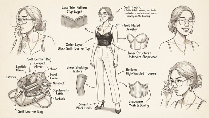 Fashion Concept Breakdown in Sketch Style