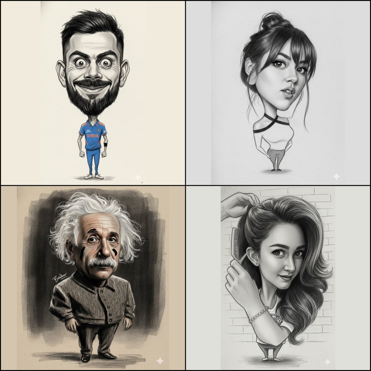 Pencil-Style Big-Head Caricature