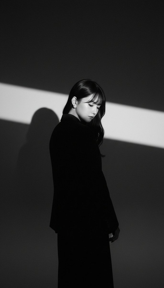 Dramatic B&W Studio Portrait