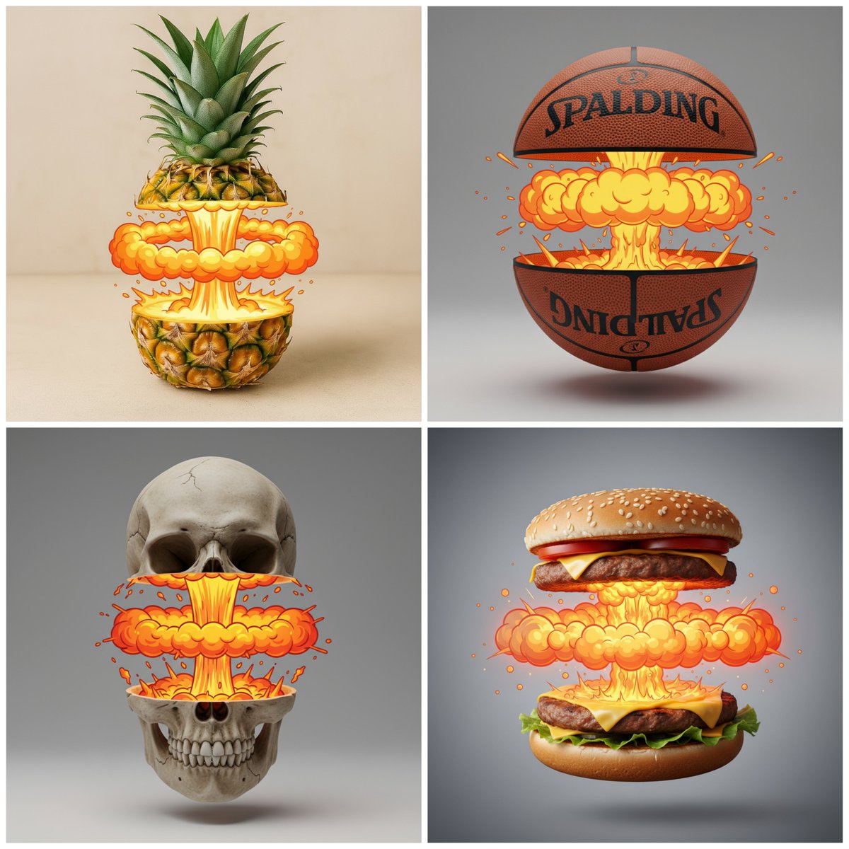 Object Sliced with Cartoon Explosion