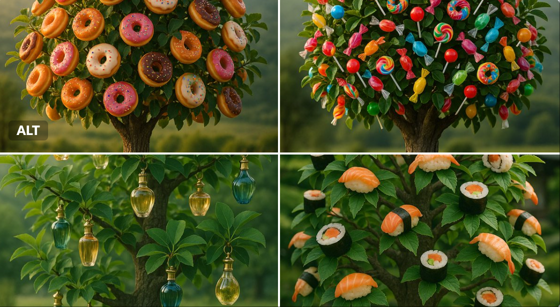 Products Hanging from Trees