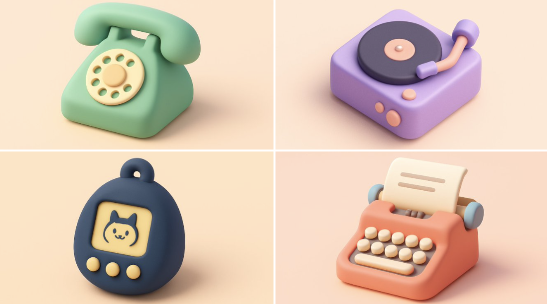 3D Pastel Clay Icons