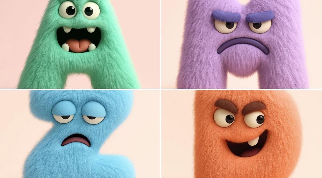 Playful Fuzzy Letters