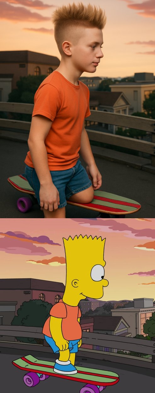 Cartoon to Photorealistic Human Transformation