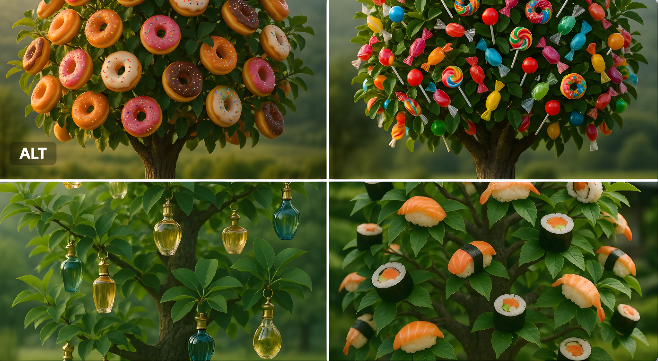 Products Hanging from Trees