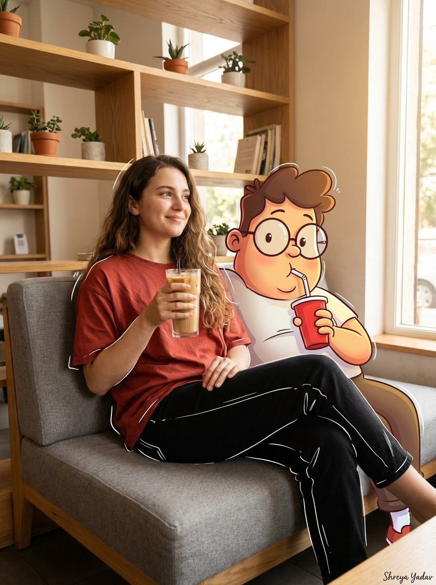 Cinematic mixed-media portrait