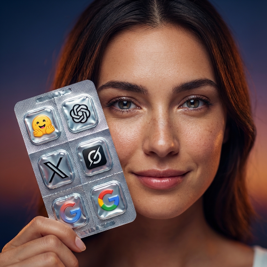Woman holds blister pack close to camera