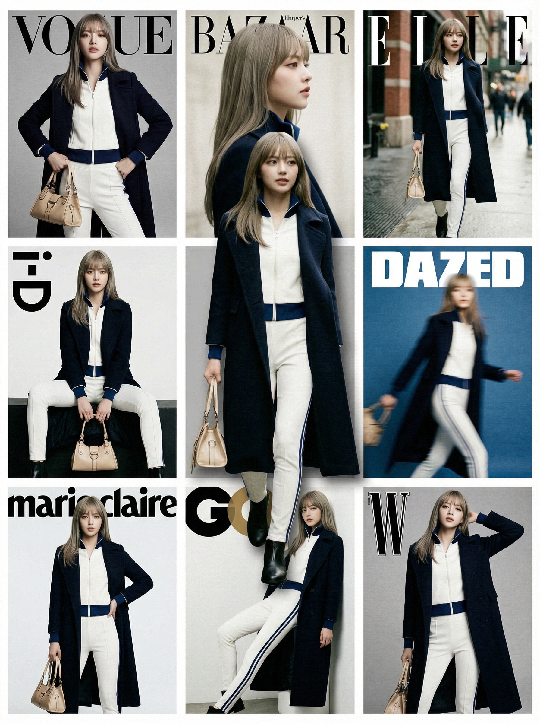 3×3 Editorial Grid with 3D Pop-Out