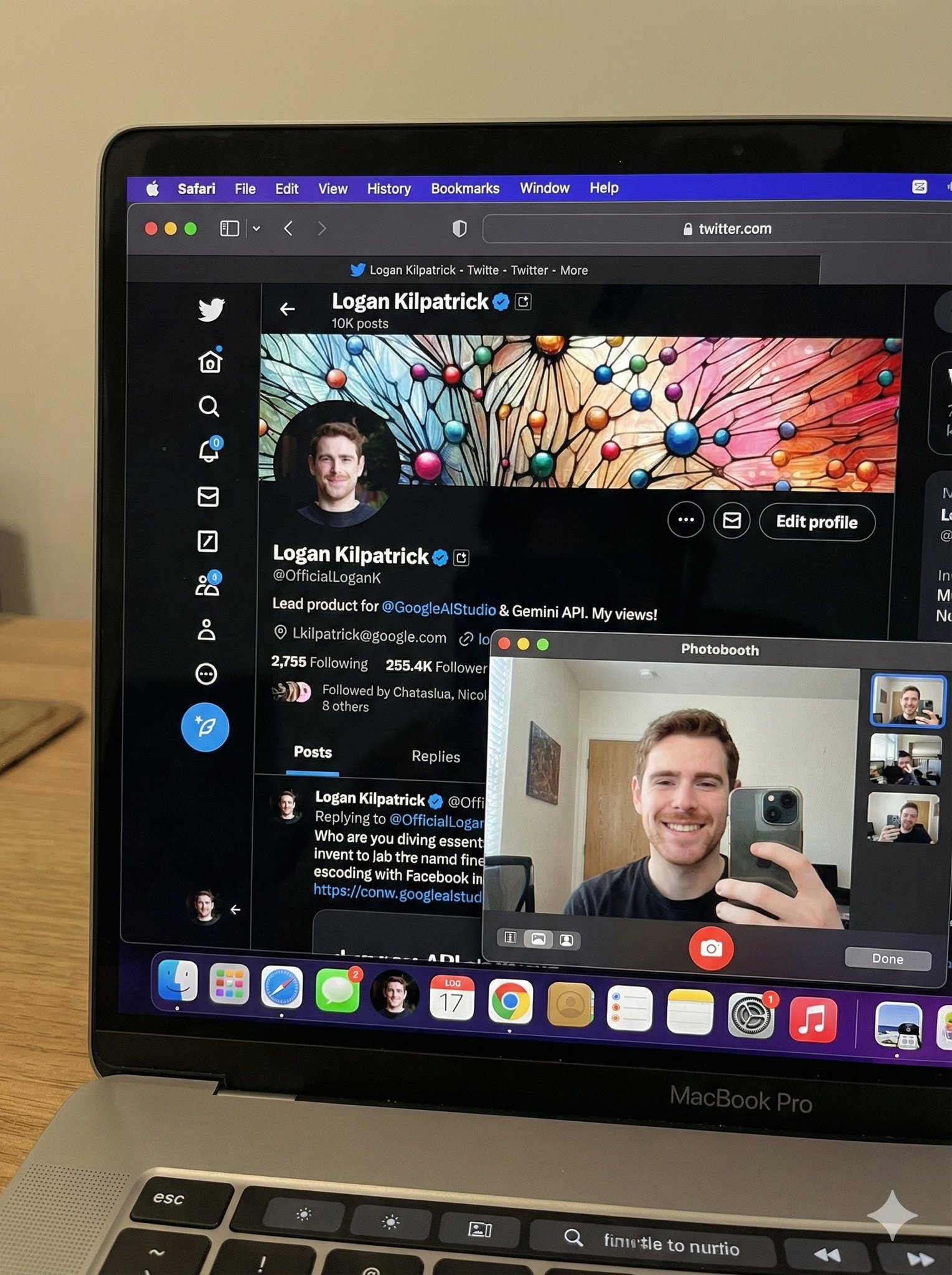 Photo Of A MacBook Pro With The X App Open