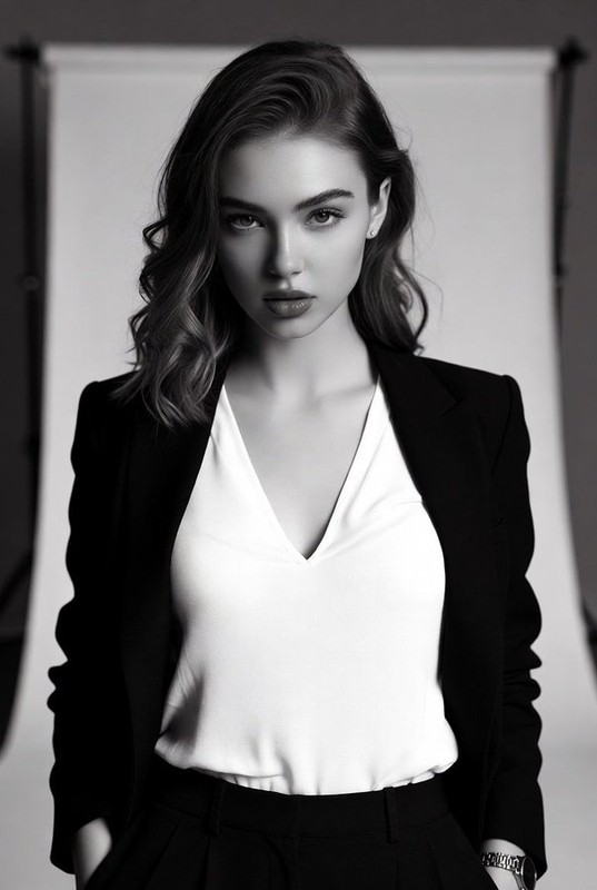 Sharp B&W Fashion Portrait