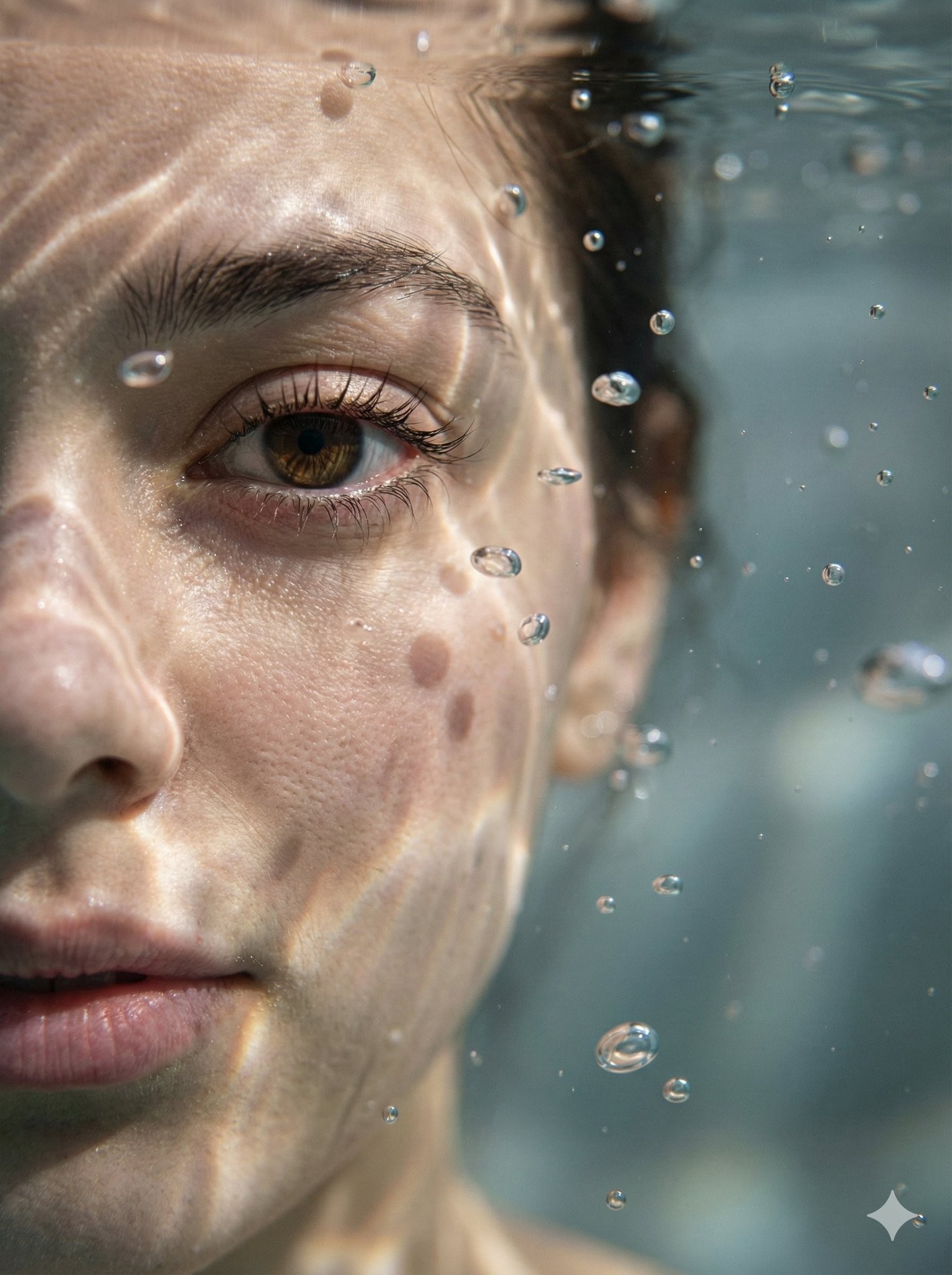 Underwater Macro Half-Face Close-up