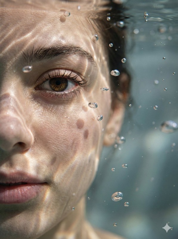 Underwater Macro Half-Face Close-up