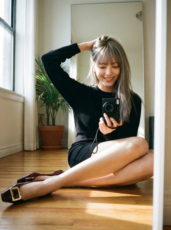 Film Portrait with Warm Smile