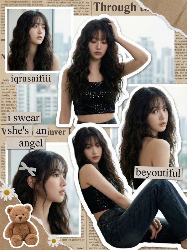 Y2K K-Pop Scrapbook Collage