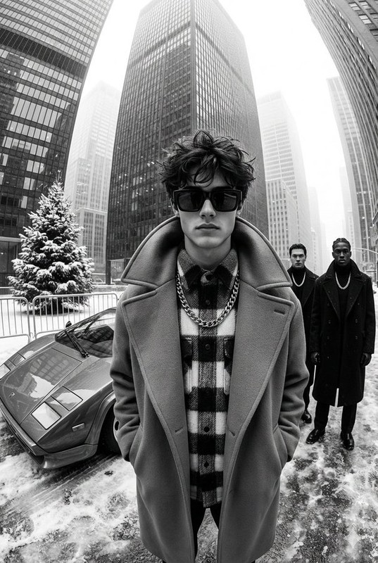 Snow City Black & White Street Fashion Editorial