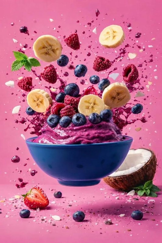 8K Suspended Food Splash