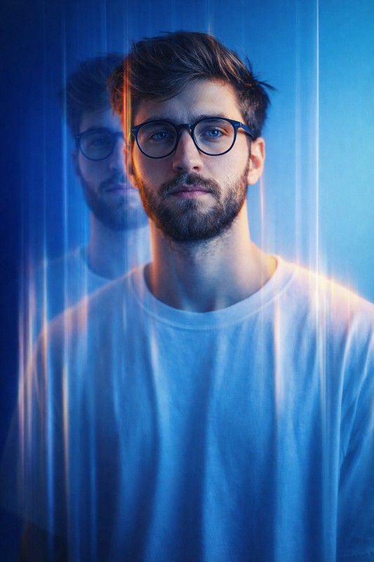 Cinematic Blue Fashion Portrait