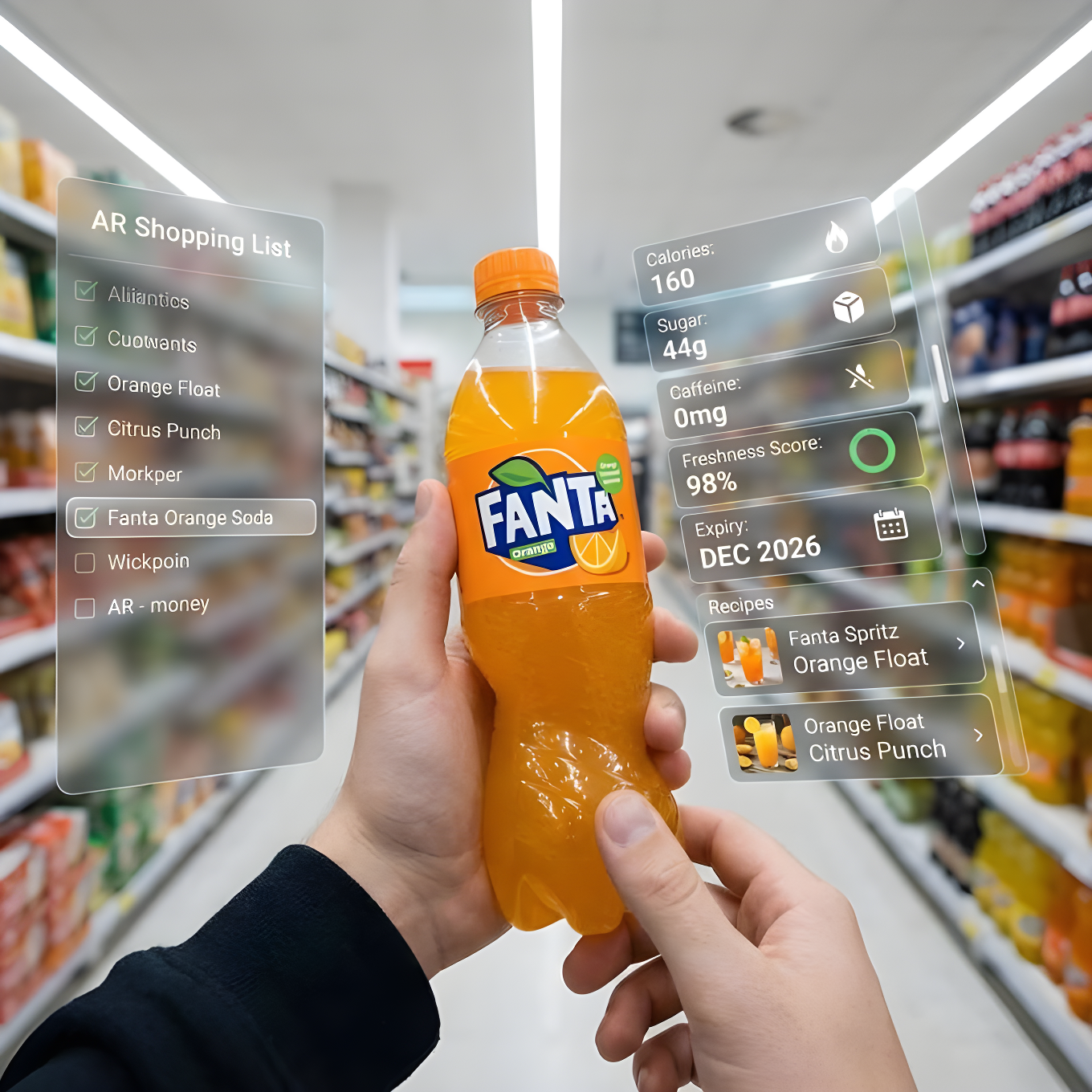 Futuristic Supermarket AR Shopping