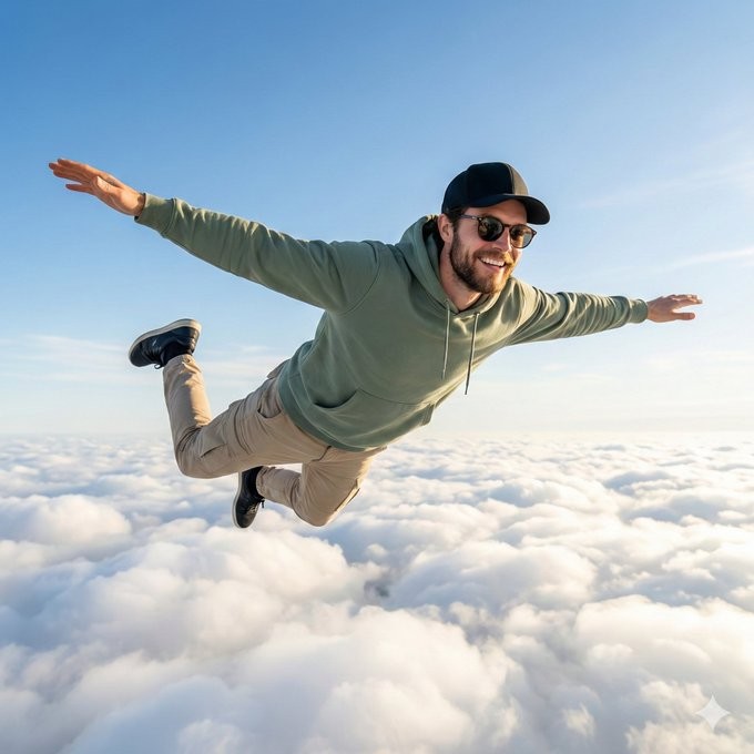 Cloud Surfing Freedom Boy