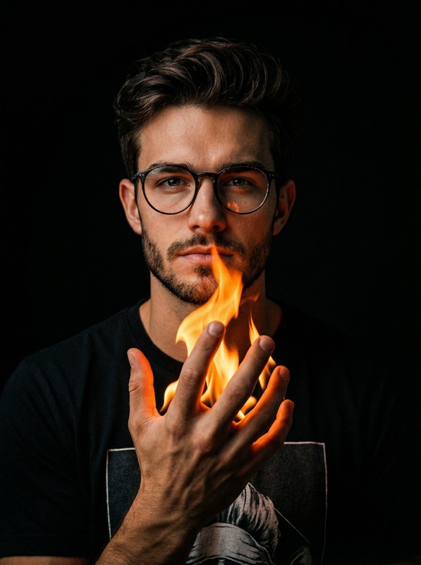 Dark Void — Man with Flame in Palm