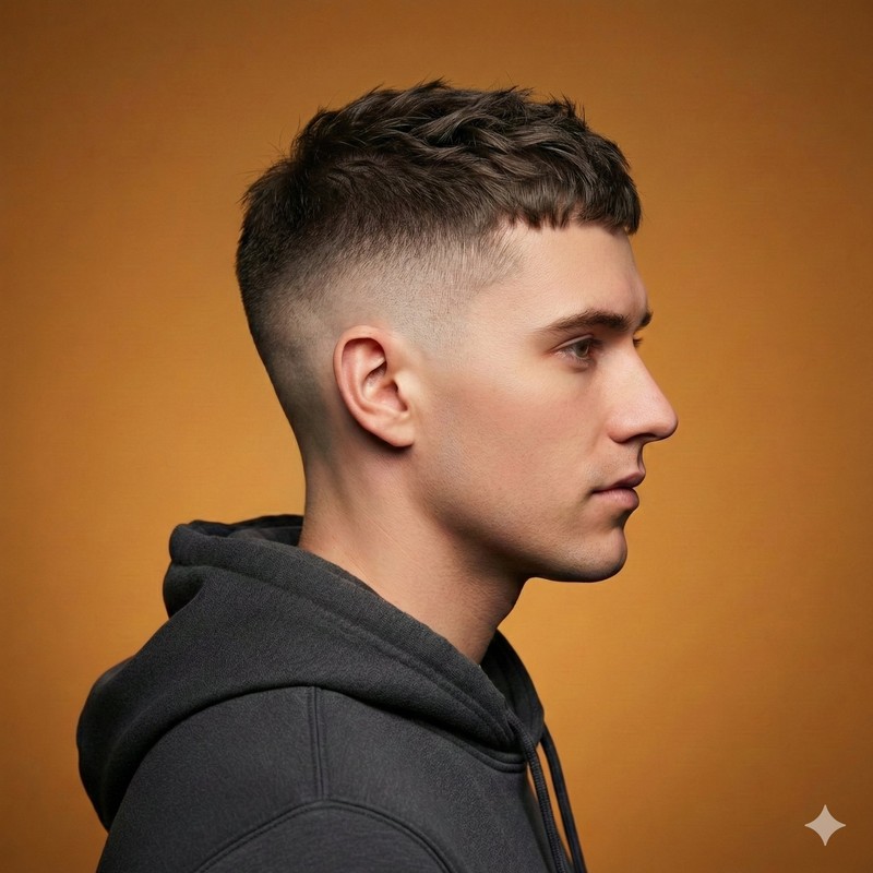 Ultra-Realistic Male Haircut Side Profile