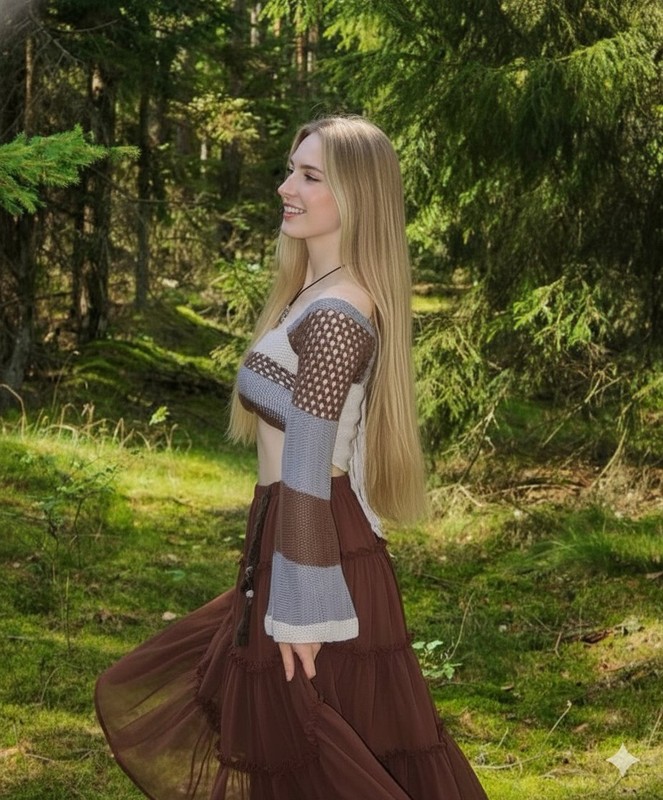 Pine Forest Bohemian Blonde Portrait