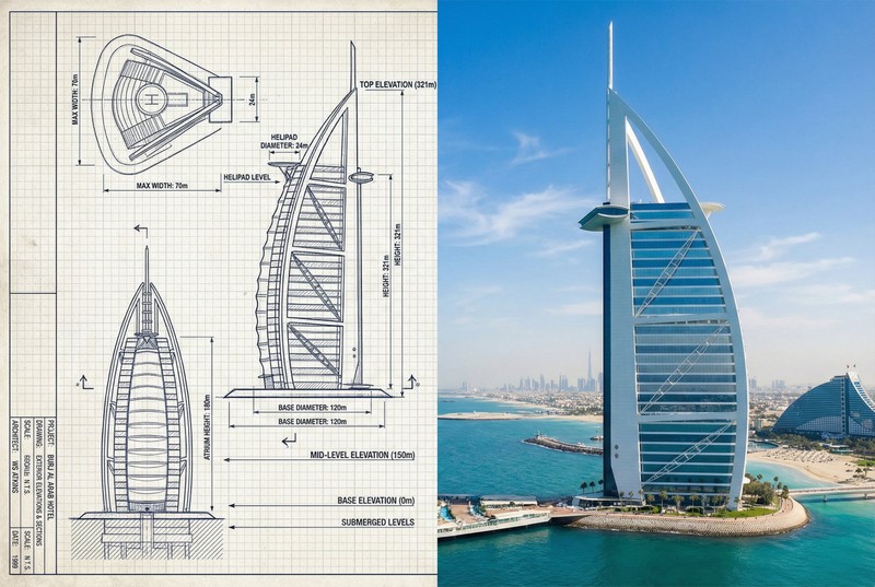 Sketch to Skyline: Burj Al Arab