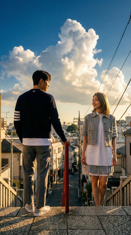 Your Name — Golden Hour on the Suga Shrine Stairs