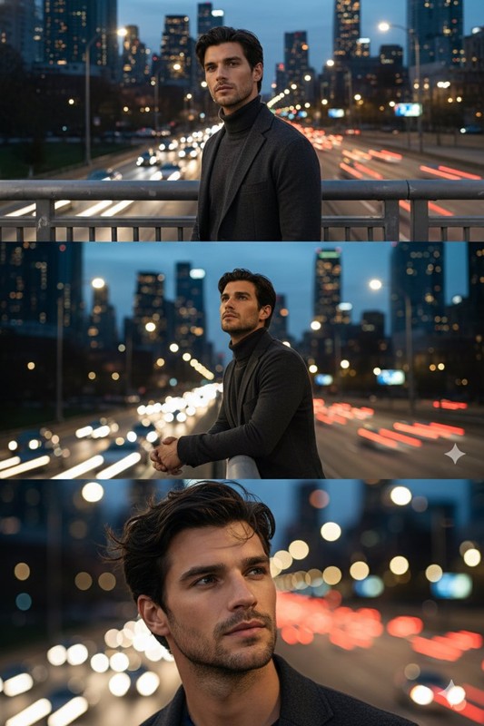 Night City Bridge Cinematic Triptych