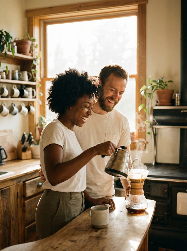 Valentine Morning Kitchen Moment