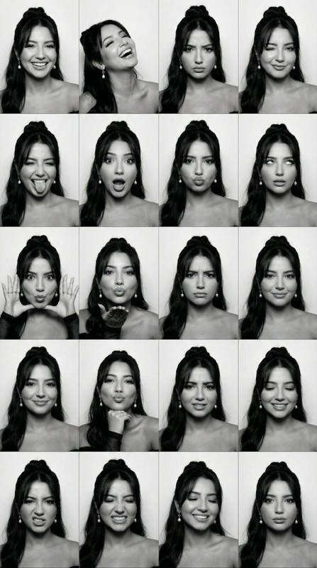 B&W Photobooth 4×5 Expression Grid