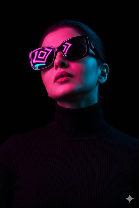 Cyberpunk Neon Sunglasses Futuristic Portrait