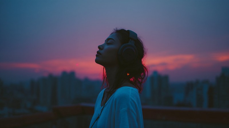 Blue Hour Dusk Pink Blue Tones Cinematic Portrait
