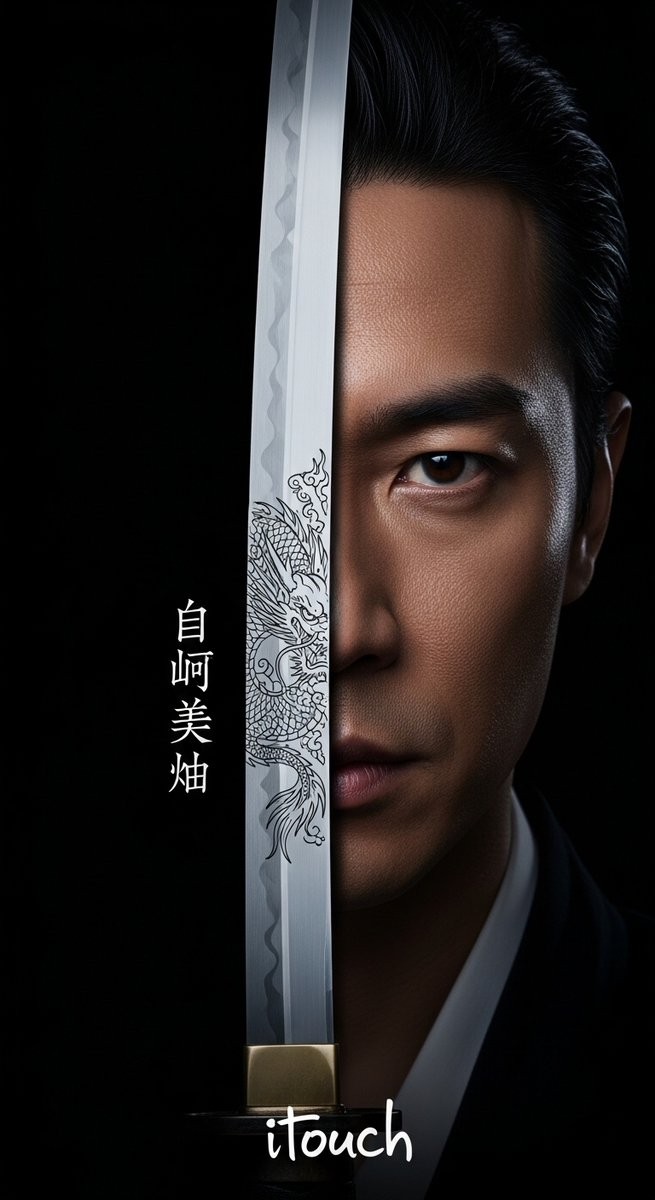 Katana Split Face Cinematic Movie Poster