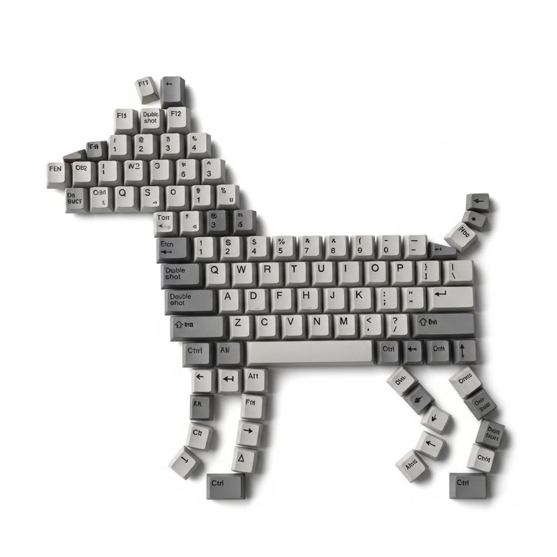 Keycap Dog Flat Lay