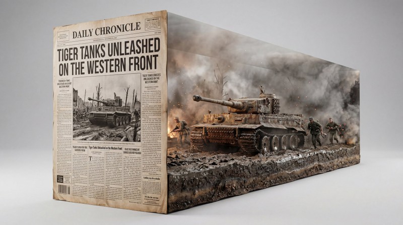 3D Newspaper Diorama