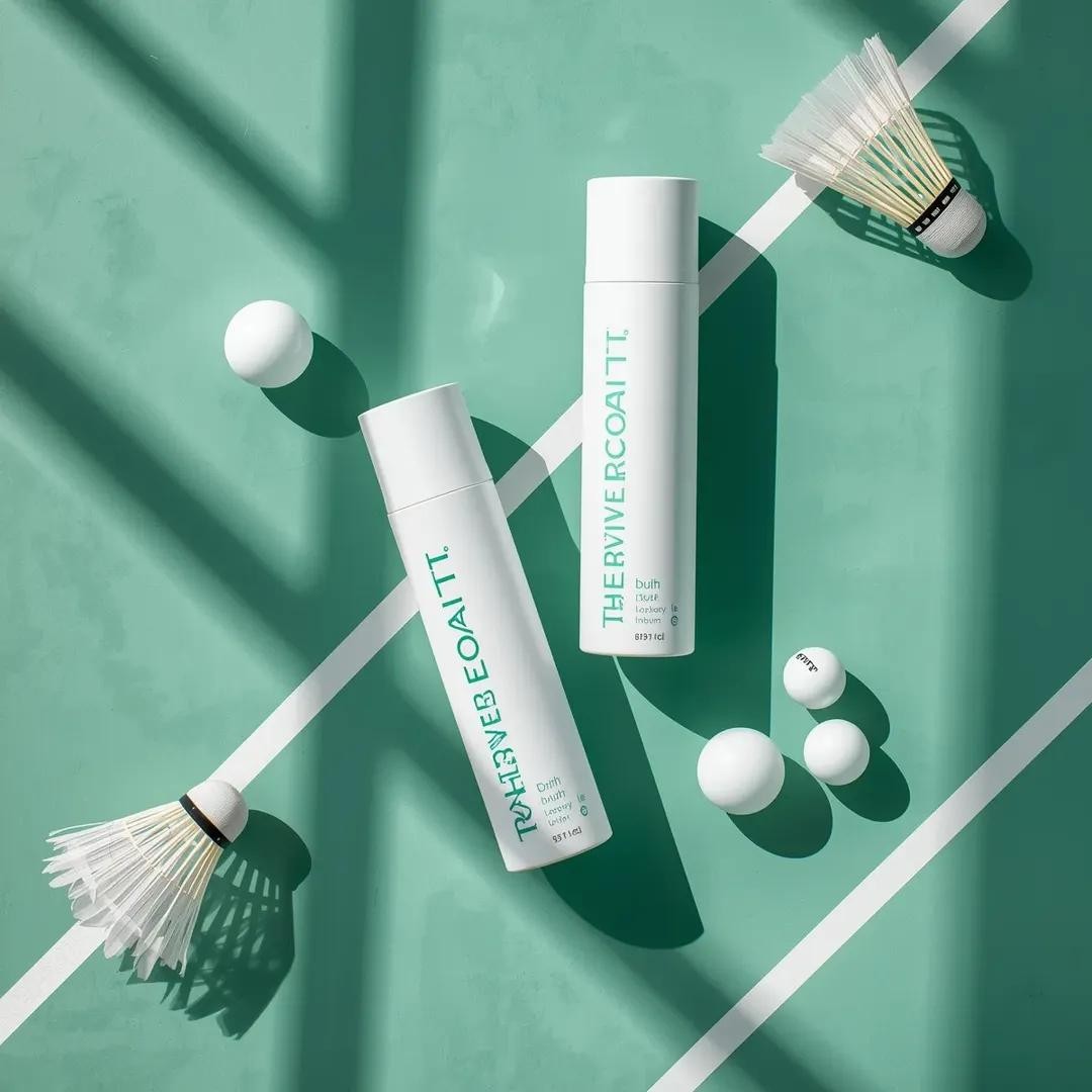 Mint Badminton Court Sports Product Flat Lay