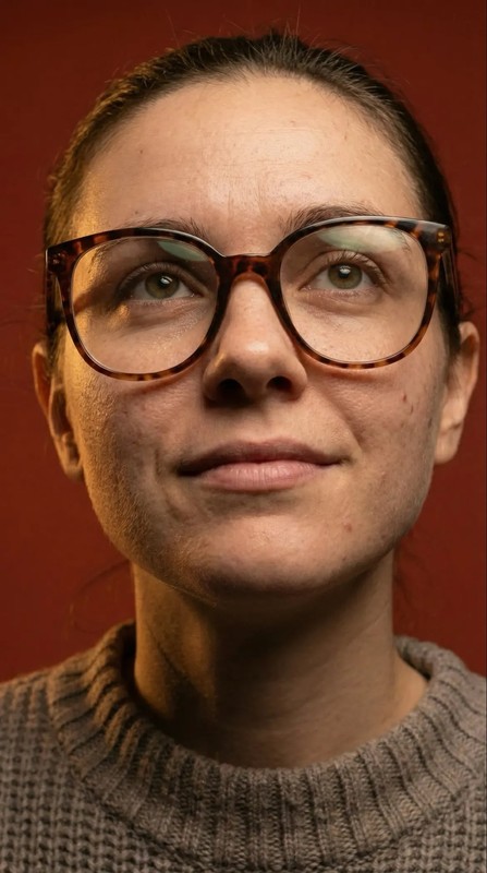 Tortoiseshell Glasses Warm Studio Close-up Portrait