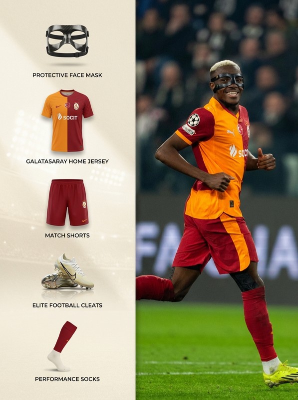 Football Star Equipment Breakdown Infographic