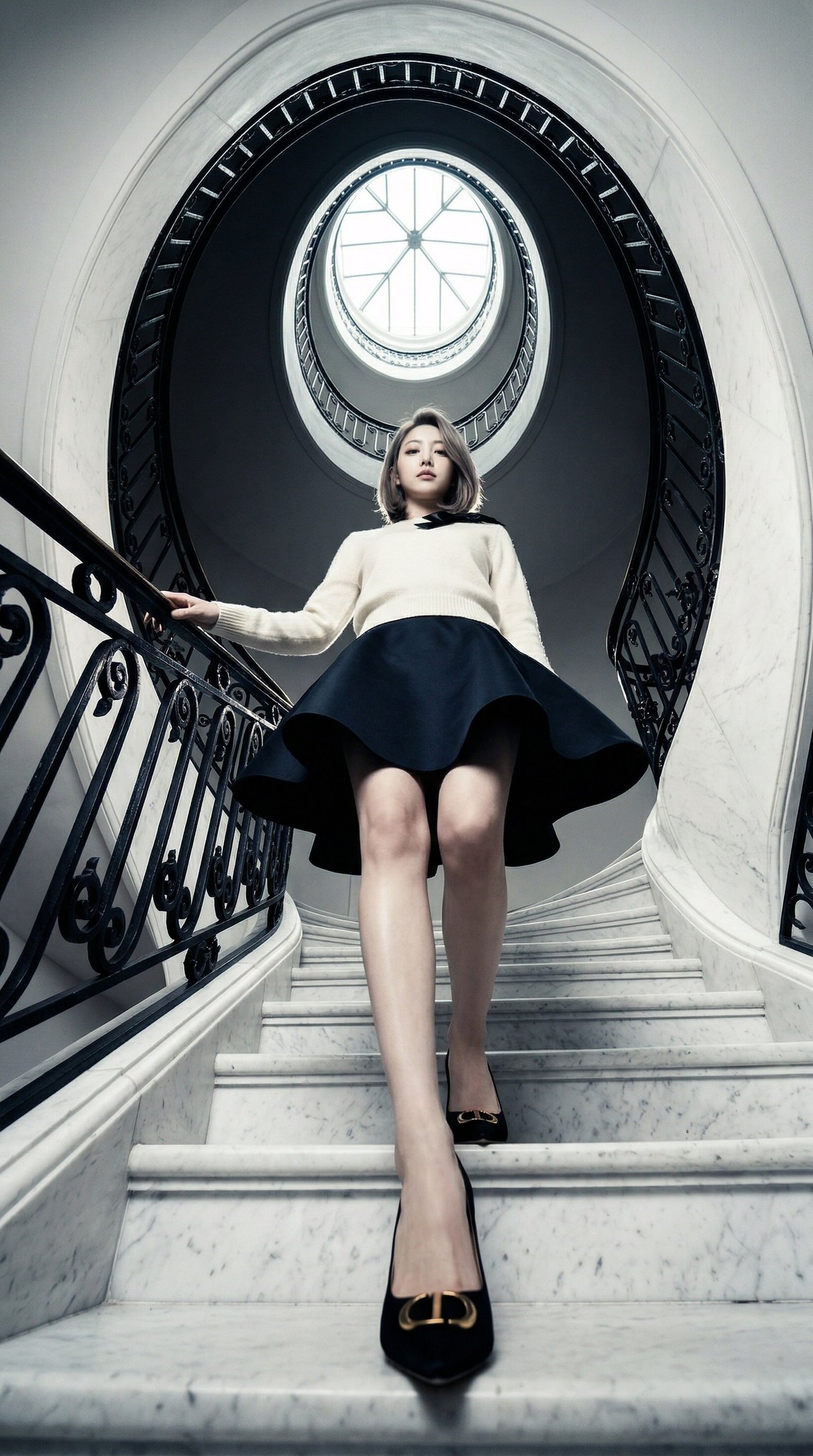 Dior Spiral Staircase Extreme Low Angle Fashion Editorial