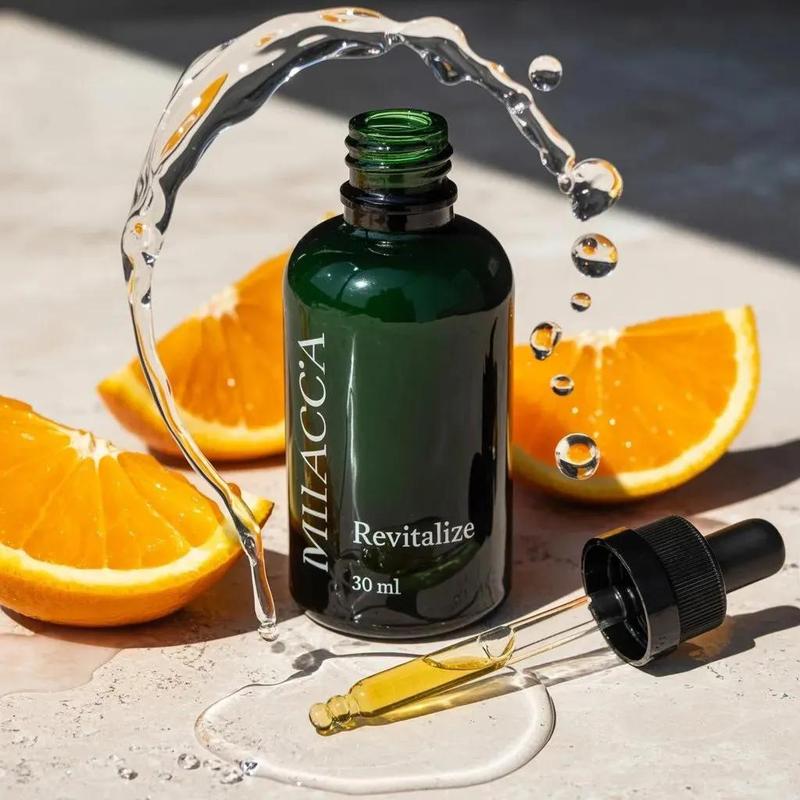 Premium Skincare Serum Orange Macro Product Ad