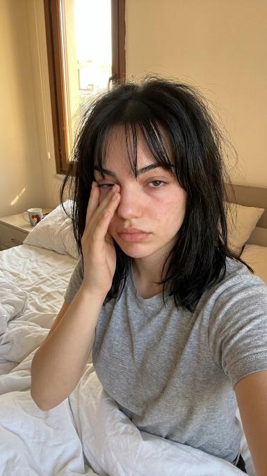 Morning Wake-Up Sleepy Selfie Candid Portrait