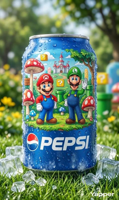 Pepsi Mario Bros Collaboration Can Grass Product Photography