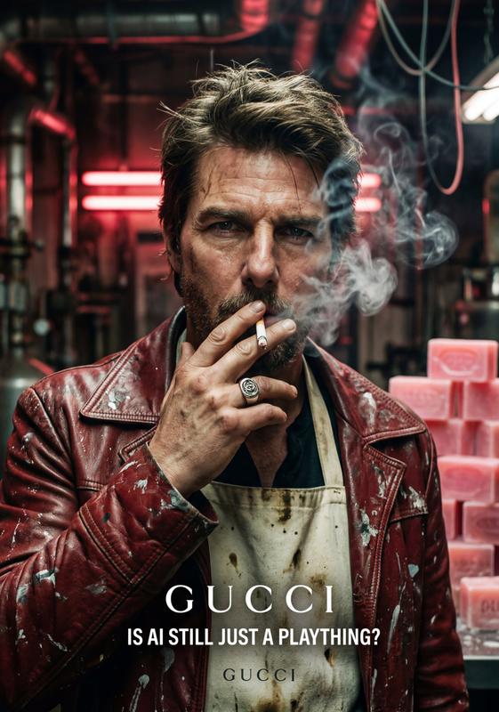 Tom Cruise Industrial Gritty Gucci Cinematic Portrait