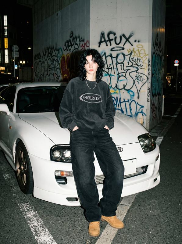 Toyota Supra Night Street Flash Photography Full Body Portrait