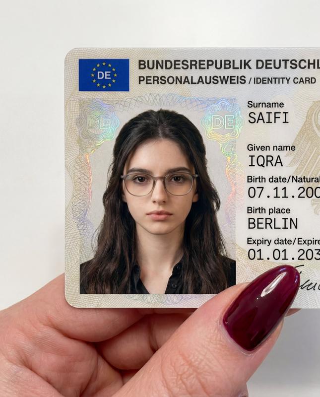 German ID Card Creative Macro Hand-Held Photography