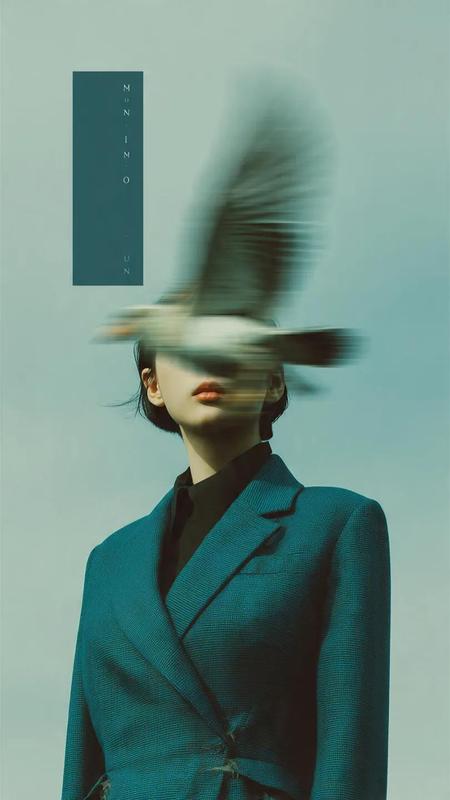 Bird Motion Blur Surrealist Magazine Cover Fashion Editorial